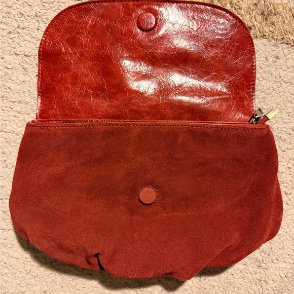 Anthropologie Red Suede Crossbody Bag nwt - Picture 5 of 5